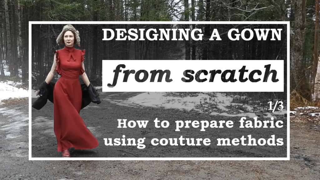 Lien vers un tutoriel YouTube de couture sur la partie "préparation" d'une robe de haute couture.
